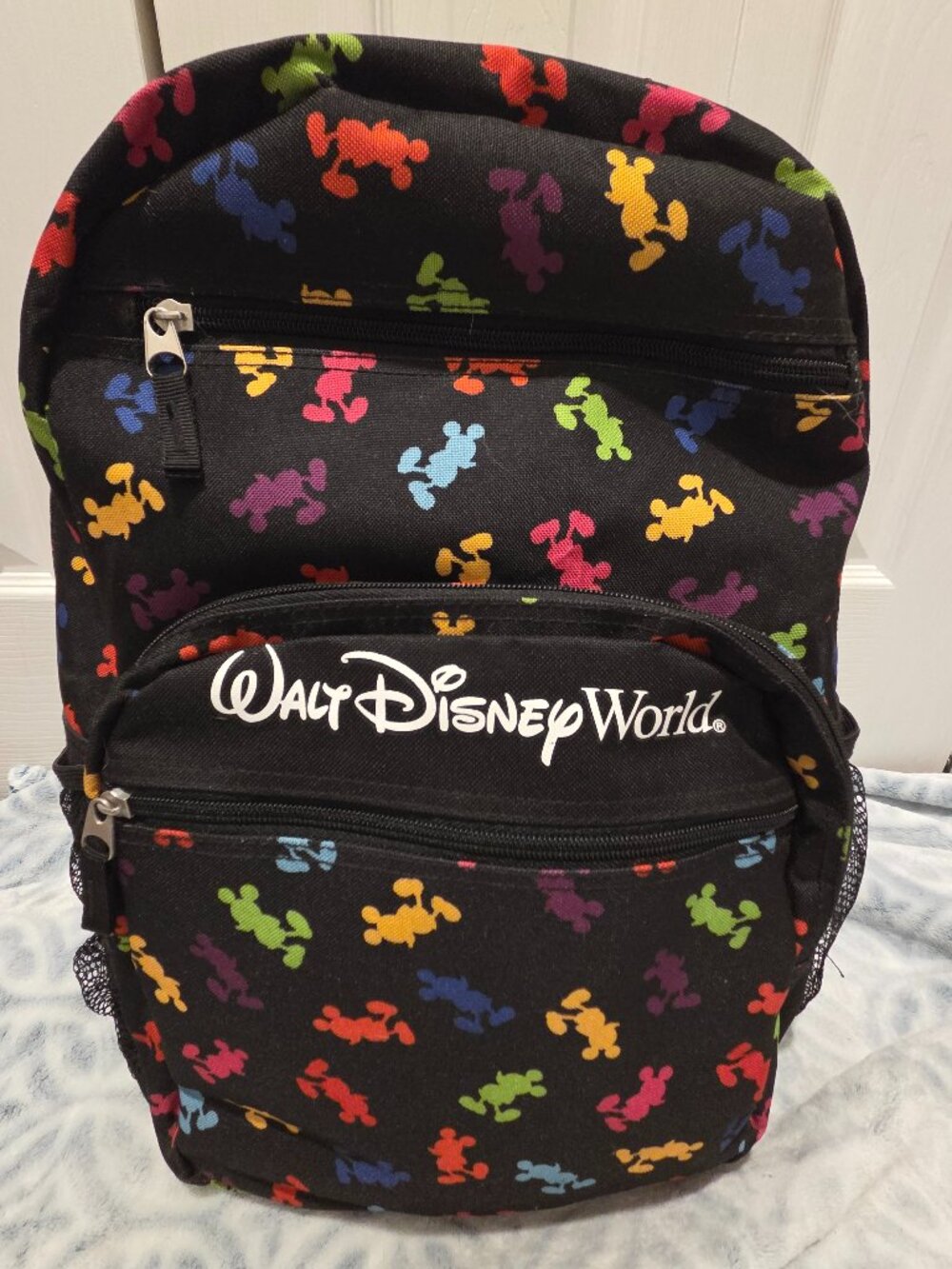 Authentic Disney Parks Backpack Colorful Rainbow Mickey Mouse Silhouettes